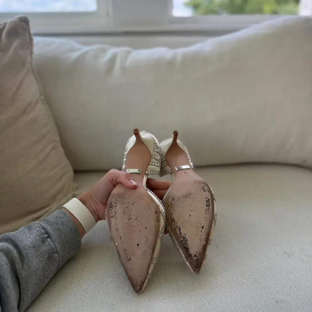 Badgley mischka ivory and silver